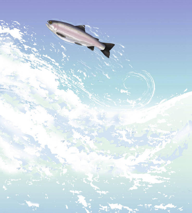 无人,跳,竖图,插画,室外,白天,仰视,绘画,数码,科技,水下,水,阴影,艺术,溅,网络,半空,高光,几何,计算机图形,古典,合成,图画,文化,鱼类,画,小溪,工艺品,波浪,品味,美术,电脑合成图,数码合成图,虹鳟鱼,高雅,合成图,漫画,计算机制图,写实,具体,具象,美学,无忧无虑,彩图,低角度拍摄