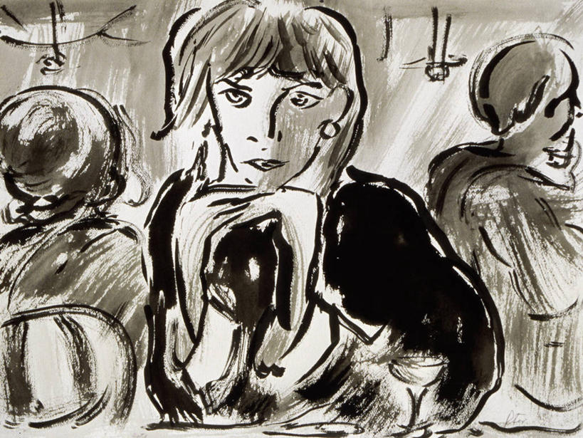 成年人,一个人,坐,横图,插画,室内,白天,绘画,数码,科技,仅一个女性,撑,喝,阴影,艺术,网络,墨水,高光,几何,计算机图形,古典,合成,图画,托腮,文化,饮食,画,工艺品,靠,靠着,品味,托,美术,电脑合成图,数码合成图,高雅,合成图,托下巴,等,漫画,写实,具体,具象,美学,悲哀,美术工艺,半身,彩图,餐馆,咖啡馆