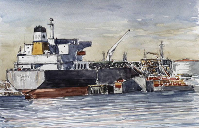 无人,码头,横图,插画,室外,白天,绘画,数码,科技,港口,船,纽约,美国,阴影,艺术,网络,高光,几何,计算机图形,合成,图画,油轮,画,工业,颜料,美术,电脑合成图,数码合成图,合成图,货运,货船,漫画,纽约州,写实,具体,具象,史坦登岛,彩图,摆渡口,埠头,渡口,渡头,港湾,海港,货运码头,口岸,商港