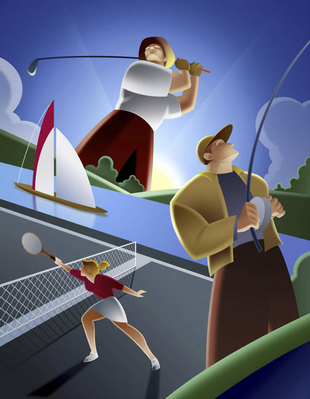 帆船,成年人,三个人,人群,竖图,插画,室外,白天,度假,运动,数码,科技,船,阴影,网络,棒球帽,网球拍,球场,高光,几何,计算机图形,合成,图画,拿着,休闲装,画,交通工具,动作,电脑合成图,数码合成图,高尔夫球杆,网球网,合成图,载具,漫画,计算机制图,写实,具体,具象,网球运动,男人,女人,钓竿,休闲活动,彩图,旅行