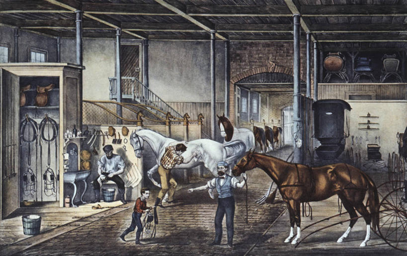 儿童,成年人,四个人,人群,站,横图,插画,室内,白天,运动,数码,科技,阴影,印刷,网络,过道,马厩,竞技运动,高光,几何,计算机图形,合成,刷,图画,画,家畜,电脑合成图,数码合成图,合成图,关爱,漫画,写实,具体,具象,赛马,男孩,男人,彩图,宠物美容师,平版印刷