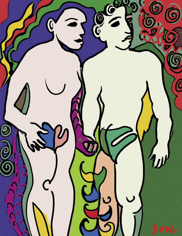 成年人,裸体,两个人,夫妻,站,竖图,插画,爱情,绘画,数码,科技,风,阴影,艺术,网络,高光,几何,计算机图形,古典,浪漫,合成,图画,文化,画,工艺品,品味,恩爱,颜色,诱惑,恋人,宗教,美术,电脑合成图,数码合成图,高雅,基督教,合成图,迷路,漫画,计算机制图,写实,具体,具象,美学,悲哀,旧约,伊甸园,夏娃,亚当,想法,异性恋,年轻男性,年轻女性,年轻人,夫妇,情侣,手牵手,彩图,伴侣