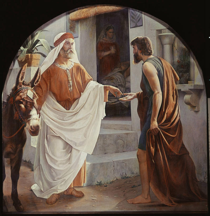 成年人,两个人,站,竖图,方图,插画,室外,白天,绘画,数码,科技,街道,马,阴影,艺术,网络,门口,高光,几何,计算机图形,古典,合成,图画,文化,台阶,画,工艺品,品味,美术,电脑合成图,数码合成图,高雅,基督教,贫穷,合成图,漫画,19世纪,写实,具体,具象,美学,施舍,男人,说话,彩图,传统服装,给予,社会问题