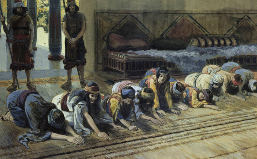 成年人,人群,横图,插画,室内,白天,绘画,数码,科技,阴影,艺术,网络,圣经,许多人,高光,几何,计算机图形,合成,图画,画,一群人,宗教,颜料,鞠躬,美术,电脑合成图,数码合成图,基督教,合成图,漫画,写实,具体,具象,旧约,男人,女人,彩图