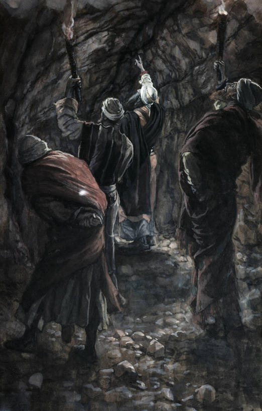 成年人,四个人,人群,站,竖图,插画,室外,绘画,数码,科技,阴影,艺术,网络,高光,几何,计算机图形,合成,火把,火炬,图画,画,表,洞穴,颜料,照亮,美术,电脑合成图,数码合成图,坟墓,合成图,漫画,19世纪,写实,具体,具象,岩石,彩图,传统服装,好奇心