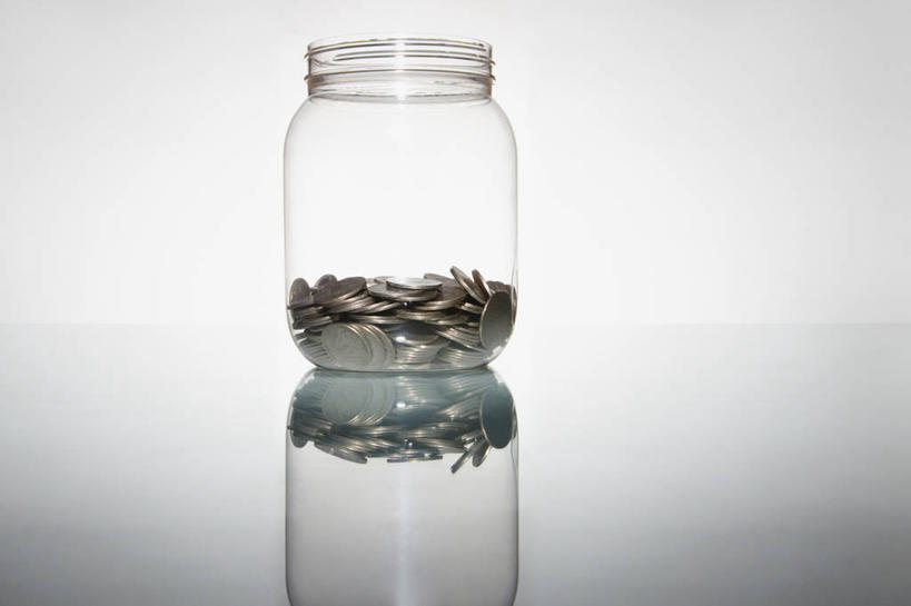 无人,花园,横图,留白,花圃,静物,许多,透明,反射,很多,财富,金融,投资,摄影,生长,广口瓶,收集,货币,硬币,小花园,彩图,影棚拍摄