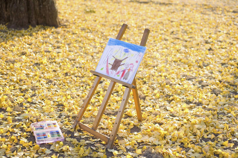 无人,横图,俯视,室外,白天,绘画,美景,秋季,叶子,阴影,朦胧,模糊,艺术,光线,影子,景观,枯叶,落叶,树桩,画板,美术用品,古典,文化,蜡笔画,画架,树,树干,阳光,自然,工艺品,品味,木桩,景色,美术,高雅,自然风光,绘画工具,美学,叶,叶片,秋,秋天,彩图,高角度拍摄