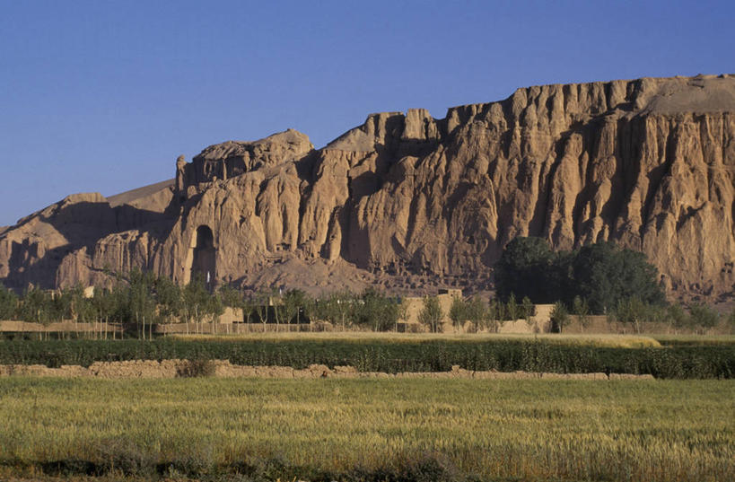 无人,横图,阿富汗,亚洲,地形,佛,摄影,宗教,洞穴,佛教,中东,中亚,国家野生动物保护区,巴米扬大佛,彩图