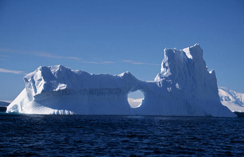 无人,横图,南极,冰山,窗户,圆形,洞,冰川,寒冷,摄影,气候,南极洲,彩图