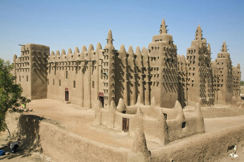 无人,横图,建筑,日光,非洲,马里,地标建筑,个性,摄影,宗教,泥,伊斯兰教,宗教建筑,清真寺,大清真寺,西非,彩图,联合国教科文组织