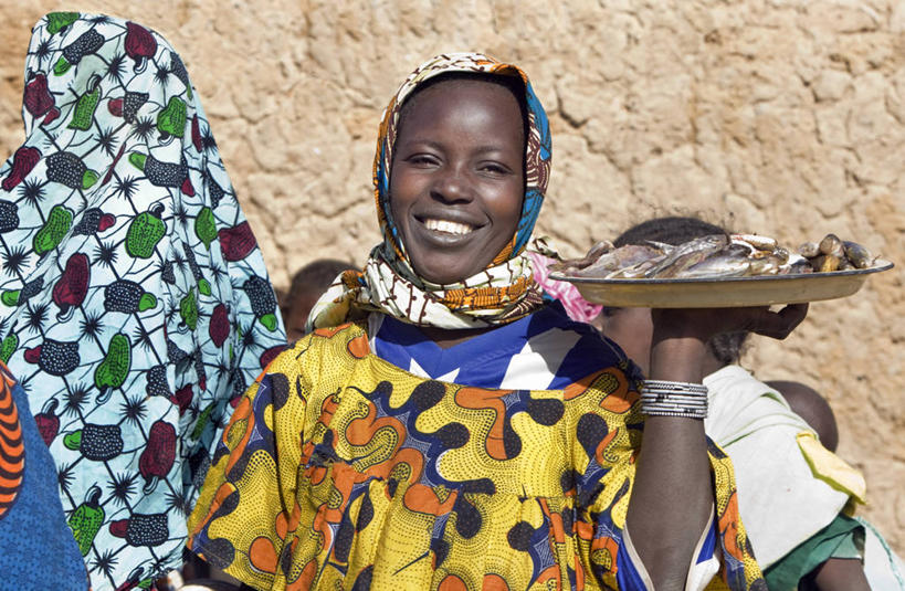 成年人,一个人,微笑,横图,彩色,室外,快乐,河流,帽子,非洲,马里,尼日尔,仅一个男性,头饰,圆锥,乡村,衣服,摄影,五颜六色,色彩斑斓,种族,五彩缤纷,五彩斑斓,西非,五光十色,男人,小胡子,彩图,胡茬,传统文化,富拉尼族