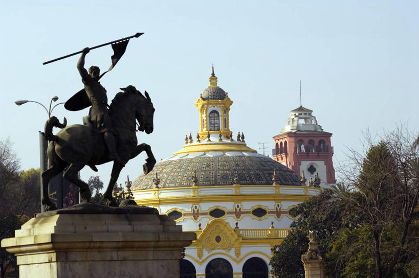 无人,横图,室外,建筑,路灯,西班牙,欧洲,柱子,拱门,宏伟,摄影,华贵,安达路西亚,塞维尔,柱廊,彩图