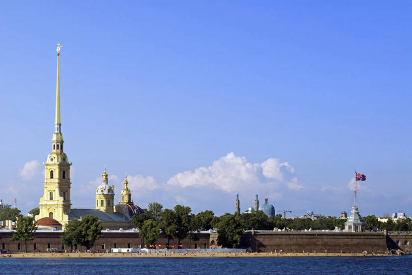 无人,教堂,横图,室外,河流,建筑,俄罗斯,岛,尖顶,摄影,要塞,涅瓦河,东正教,彩图,旅行,大教堂,独联体