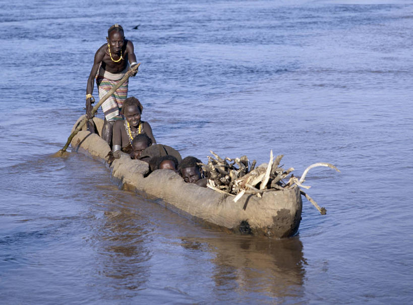 划船,横图,室外,河流,水,非洲,埃塞俄比亚,河岸,杆,社区,摄影,渡轮,荡舟,彩图,柴火