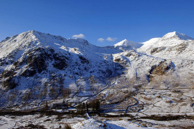 无人,横图,室外,雪,英国,欧洲,地形,冬天,摄影,威尔士,英国文化,彩图,旅行,斯诺登峰,北威尔士