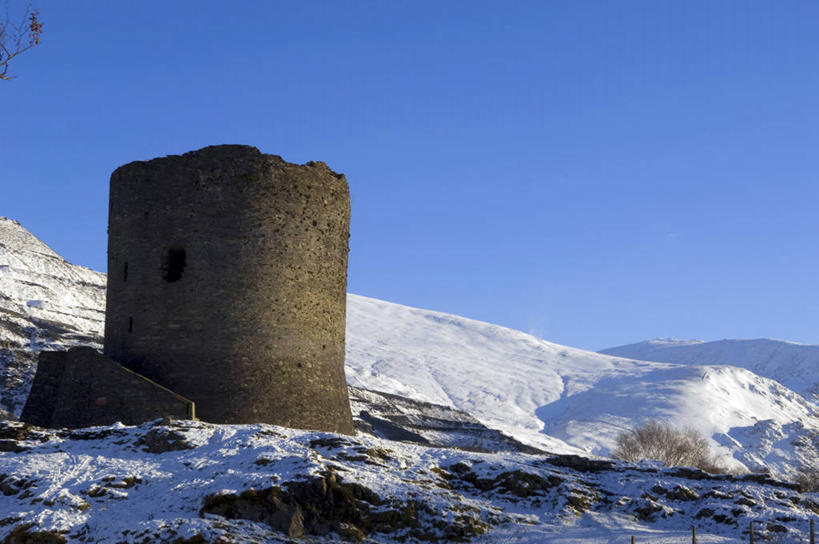 无人,横图,室外,雪,英国,欧洲,城堡,冬天,塔,摄影,要塞,威尔士,英国文化,彩图,旅行,斯诺登峰,北威尔士