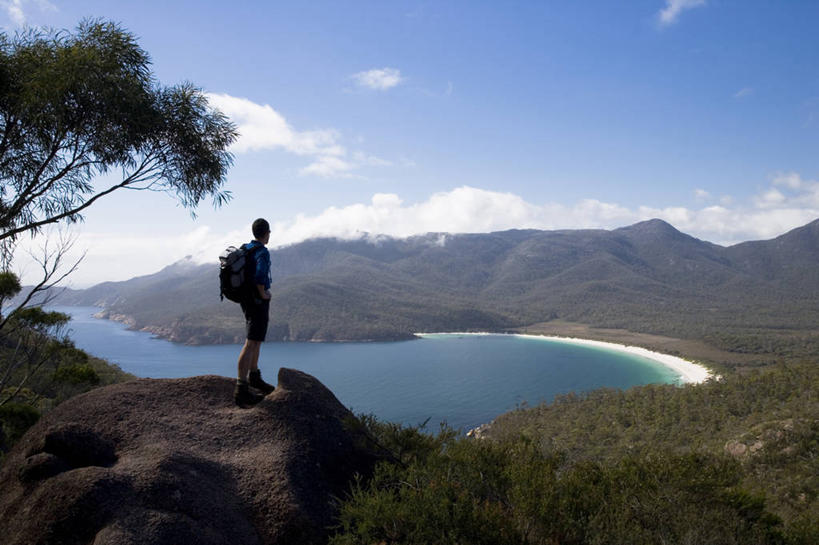 西方人,成年人,中年人,一个人,站,横图,室外,旅游,度假,森林,树林,欧洲,澳大利亚,欧洲人,仅一个男性,行人,游客,游人,沙子,海湾,娱乐,路人,旅客,风景,自然,看,享受,休闲,放松,摄影,活动,动作,国家公园,塔斯马尼亚,监视,视角,背包客,过客,科尔斯湾,男人,白种人,年轻人,海滩,岩石,步行,彩图,酒杯湾,半岛