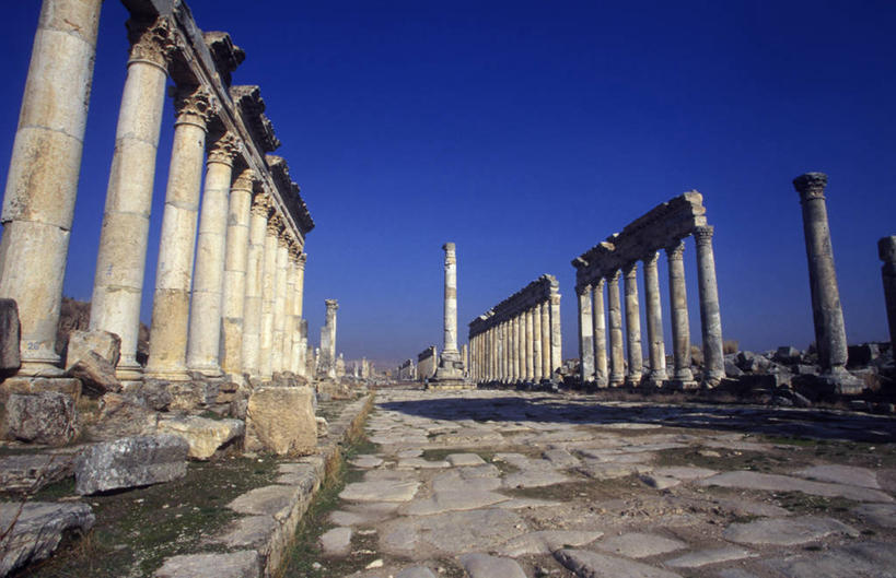 无人,横图,建筑,叙利亚,化石,柱子,历史,废墟,摄影,彩图,阿帕米亚