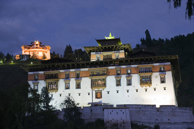 无人,横图,室外,白天,旅游,雨,建筑,不丹,亚洲,墙,摄影,要塞,巴罗,僧侣,彩图,旅行,传统文化