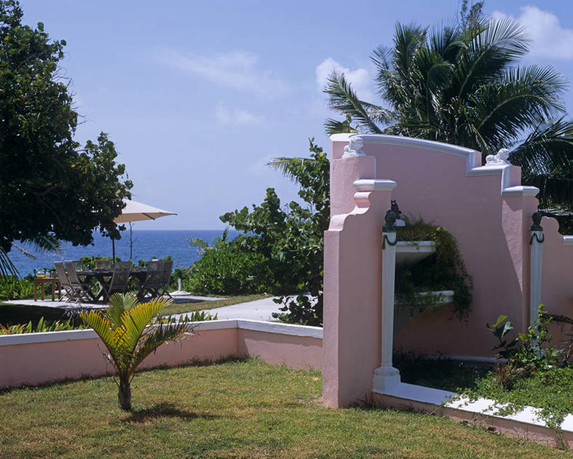 无人,横图,海洋,壁炉,建筑,喷泉,日光,装饰,墙,岛,摄影,彩图,巴哈马群岛