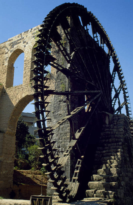 无人,竖图,水,建筑,叙利亚,木制,拱门,水车,历史,车轮,工业,摄影,哈马,彩图