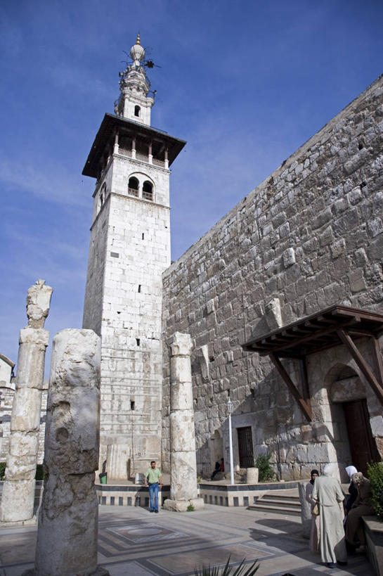 无人,横图,室外,城市,建筑,叙利亚,庭院,古城,首都,摄影,宗教,伊斯兰教,中东,圆顶建筑,清真寺,大清真寺,大马士革,钟,彩图