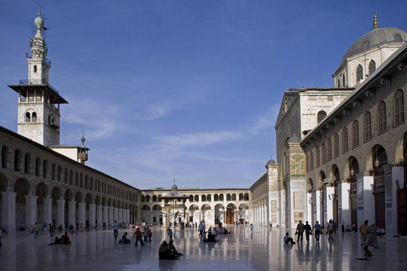 横图,室外,建筑,叙利亚,庭院,古城,首都,摄影,宗教,伊斯兰教,中东,清真寺,大清真寺,大马士革,彩图