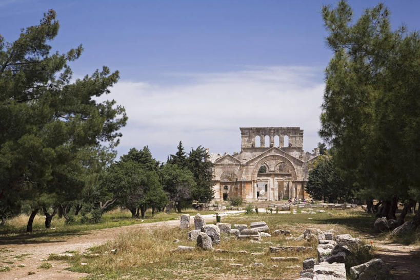 老年人,无人,横图,建筑,叙利亚,柱子,废墟,摄影,宗教,中东,基督教,圣人,阿勒颇,彩图