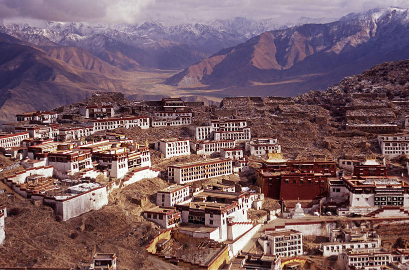 无人,横图,室外,建筑,中国,亚洲,地形,山谷,首都,拉萨,摄影,宗教,佛教,神殿,宗教建筑,中国文化,西藏自治区,甘丹寺,彩图,文化大革命