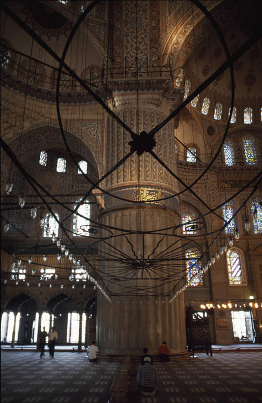 无人,竖图,建筑,郁金香,欧洲,土耳其,亚洲,花,地标建筑,摄影,宗教,尖塔,伊斯兰教,中东,清真寺,素檀阿梅特区,伊斯坦布尔,蓝色清真寺,彩图