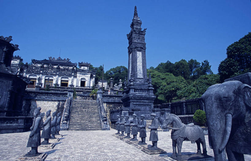 无人,横图,城市,建筑,越南,士兵,雕像,台阶,动物,摄影,东南亚,保护,坟墓,象,彩图,柱头,顺化,承天顺化