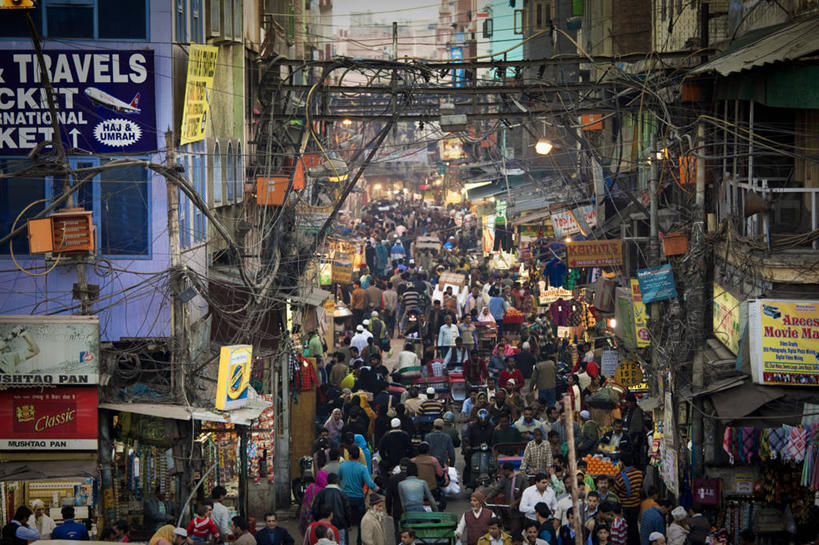 横图,街道,印度,亚洲,市场,摄影,都市风光,南亚,群众,印度共和国,旧德里,德里,彩图,旅行,德里国家首都辖区