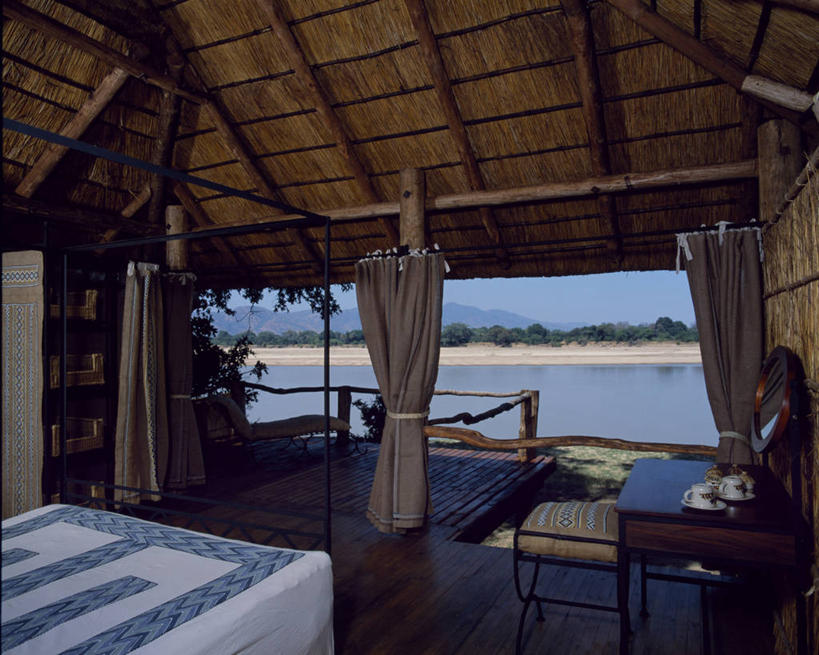 无人,横图,室内,度假,河流,床,卧室,酒店,椅子,非洲,赞比亚,书桌,摄影,国家公园,华贵,彩图,南卢安瓜国家公园