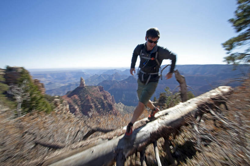 一个人,跑,横图,室外,锻炼,运动,美国,大峡谷,摄影,亚利桑那,国家公园,大峡谷国家公园,冒险,彩图,旅行