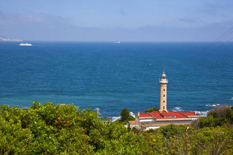 无人,横图,室外,旅游,旅途,海洋,水,道路,建筑,西班牙,欧洲,信息,标志,符号,灯塔,交通,方向,摄影,生活方式,引导,指引,地中海文化,拜访,安达路西亚,直布罗陀海峡,航标,海滩,休闲活动,彩图,旅行,导航