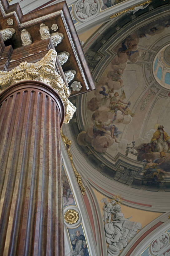 无人,教堂,竖图,旅游,建筑,欧洲,波兰,柱子,历史,摄影,宗教,复杂,宗教建筑,作画,巴洛克风格,波兹南,彩图,旅行