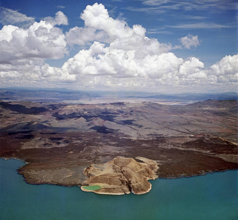 无人,横图,俯视,航拍,室外,海洋,火山,水,非洲,肯尼亚,地形,云,摄影,鸟瞰,活火山,死火山,彩图,高角度拍摄