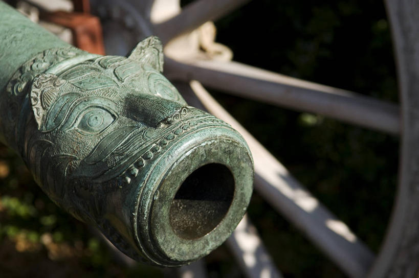 无人,横图,旅游,度假,英国,枪支,炮,武器,摄影,高雅,威尔士,彩图,旅行,波威斯城堡