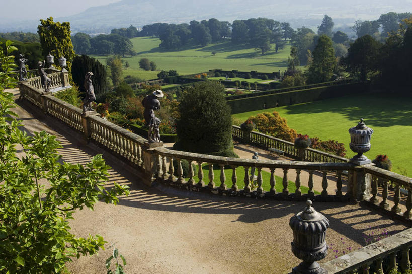 无人,横图,旅游,度假,雕塑,英国,正装,园艺,宏伟,摄影,高雅,威尔士,彩图,旅行,波威斯城堡