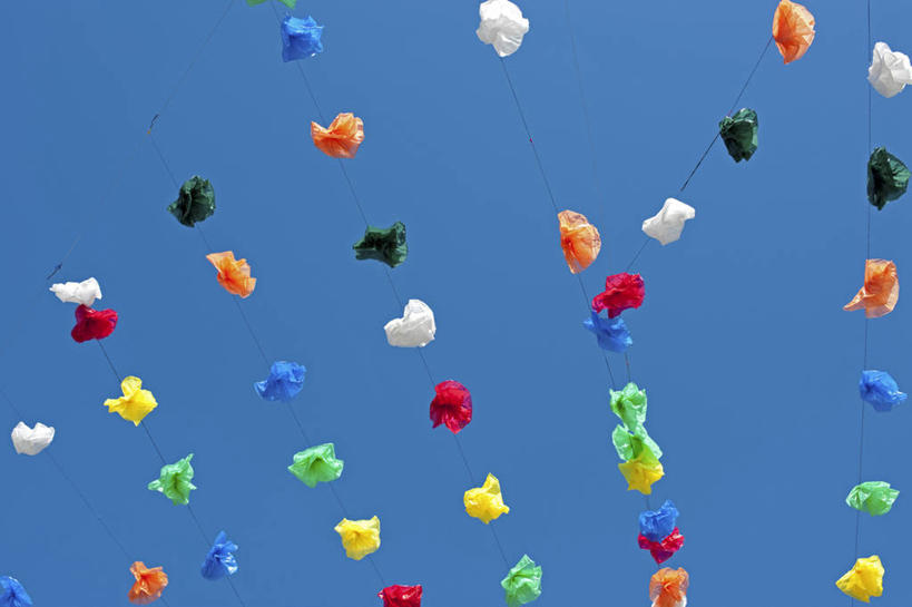 无人,横图,聚会,庆祝,花环,塑胶,花,天空,颜色,摄影,彩图