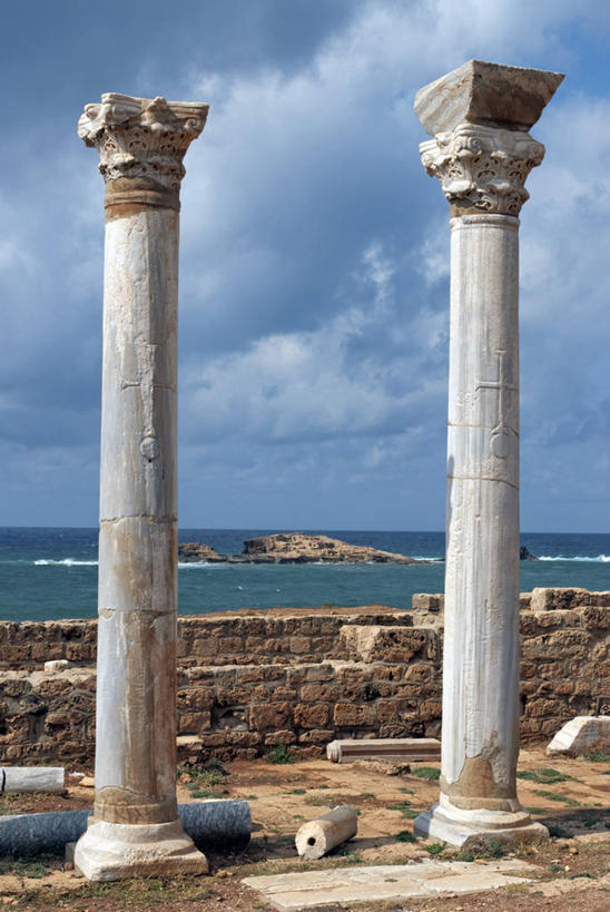 无人,横图,室外,非洲,利比亚,北,废墟,摄影,希腊文化,北非,圆形剧场,彩图,旅行,联合国教科文组织