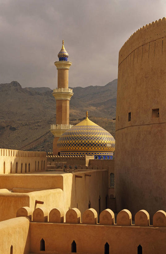 无人,竖图,建筑,阿曼,亚洲,装饰,城堡,摄影,宗教,尖塔,伊斯兰教,中东,圆顶建筑,清真寺,波斯湾,奈兹瓦,彩图,旅行