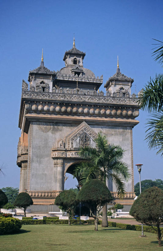 无人,竖图,城市,建筑,老挝,拱门,纪念碑,首都,摄影,东南亚,纪念,留念,高雅,怀念,万象,贡献,彩图,传统文化