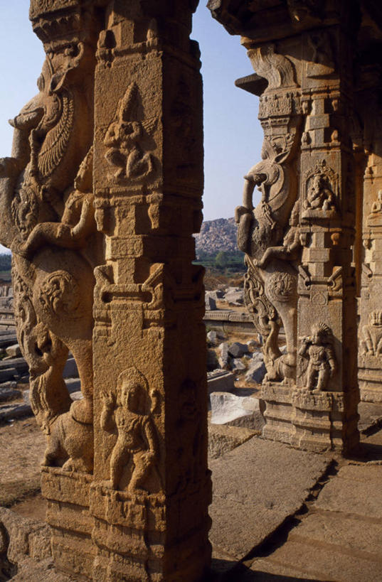 无人,寺庙,竖图,马,印度,柱子,摄影,宗教,复杂,宗教建筑,卡纳塔克邦,柱廊,灵性,亨比,彩图