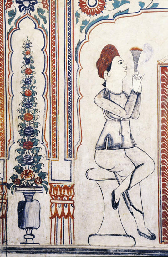 无人,坐,吸烟,竖图,印度,亚洲,艺术,装饰,房屋,墙,艺术品,壁画,花,插花,摄影,烟斗,住房,主题,销售,作画,豪宅,底座,贩卖,水烟袋,拉贾斯坦邦,美术工艺,设计,彩图