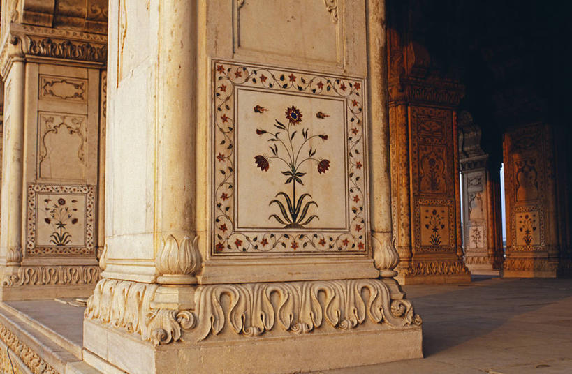 无人,宫殿,竖图,室外,建筑,印度,亚洲,花纹,图案,柱子,大理石,首都,摄影,复杂,要塞,华贵,亭台楼阁,柱廊,阿格拉城堡,德里,彩图,贵重宝石