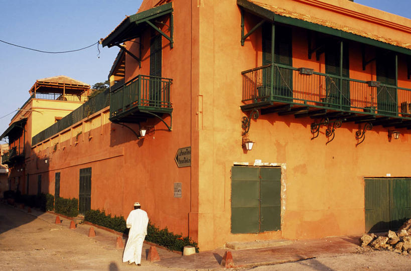 无人,横图,室外,度假,酒店,非洲,塞内加尔,百叶窗,庭院,拱门,橙色,摄影,高雅,华贵,圣路易,彩图