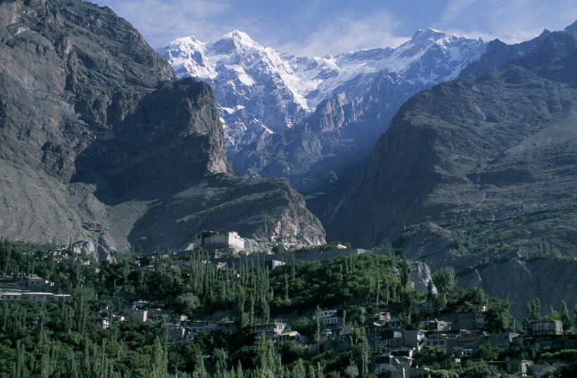 无人,果园,横图,室外,山,山脉,巴基斯坦,亚洲,城镇,古城,绿色,社区,摄影,中东,喜马拉雅山脉,印度次大陆,彩图,罕萨