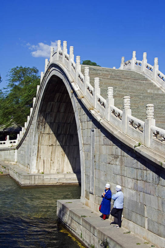 两个人,竖图,室外,白天,旅游,度假,烹饪,湖,水,城市,建筑,北京,中国,亚洲,拱门,桥,料理,食品,首都,历史,菜肴,美食,食物,运输,摄影,佳肴,保护,工程,东亚,昆明湖,彩图,传统文化,联合国教科文组织,美人,横越