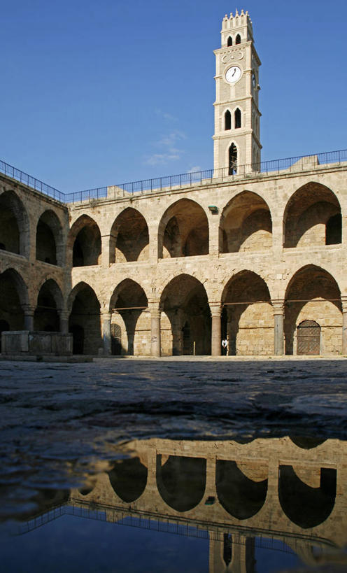 无人,竖图,室外,水,建筑,酒店,以色列,亚洲,反射,拱门,古城,圣经,历史,钟塔,摄影,伊斯兰教,基督教,销售,贩卖,水坑,设计,彩图